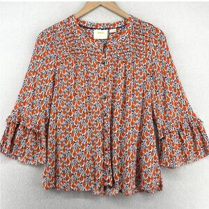 Maeve Anthropologie Berwick Button Down Maracas Boho Blouse - Size S